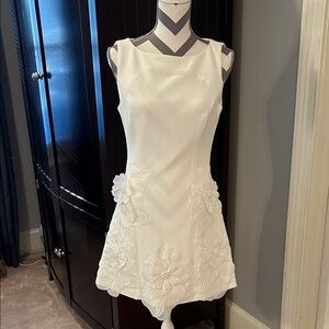 Elliatt White Mini Dress with Floral Accents